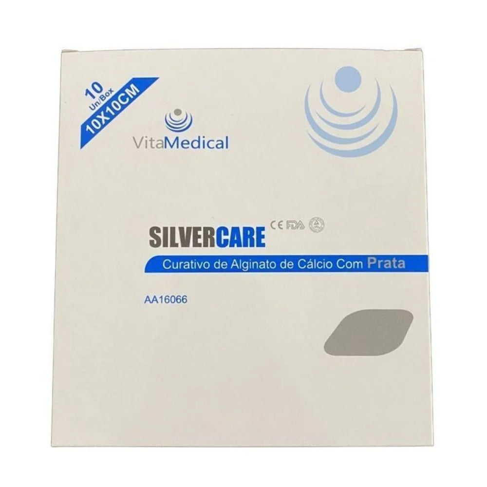 Curativo de Alginato de Cálcio com Prata 10cm x10cm Silvercare