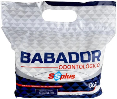 Babador odontológico branco c/ 100 unid  SSplus...