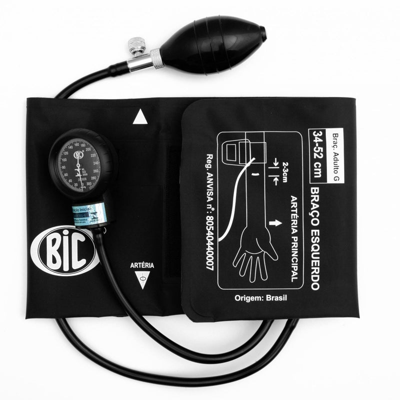 Aparelho de Pressão Adulto Fecho Velcro New Innova Plus Preto  BIC DIAGNÓSTICO