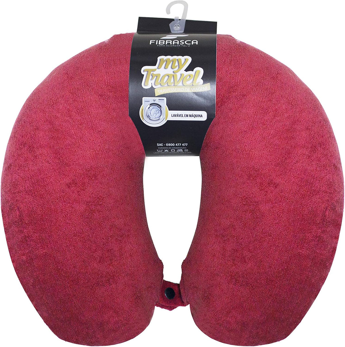 Apoio Cervical My Travel fibra Fibrasca - Vermelho...
