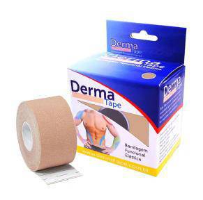 Bandagem funcional elástica 5cm x 5 m - Dermatape - Bege