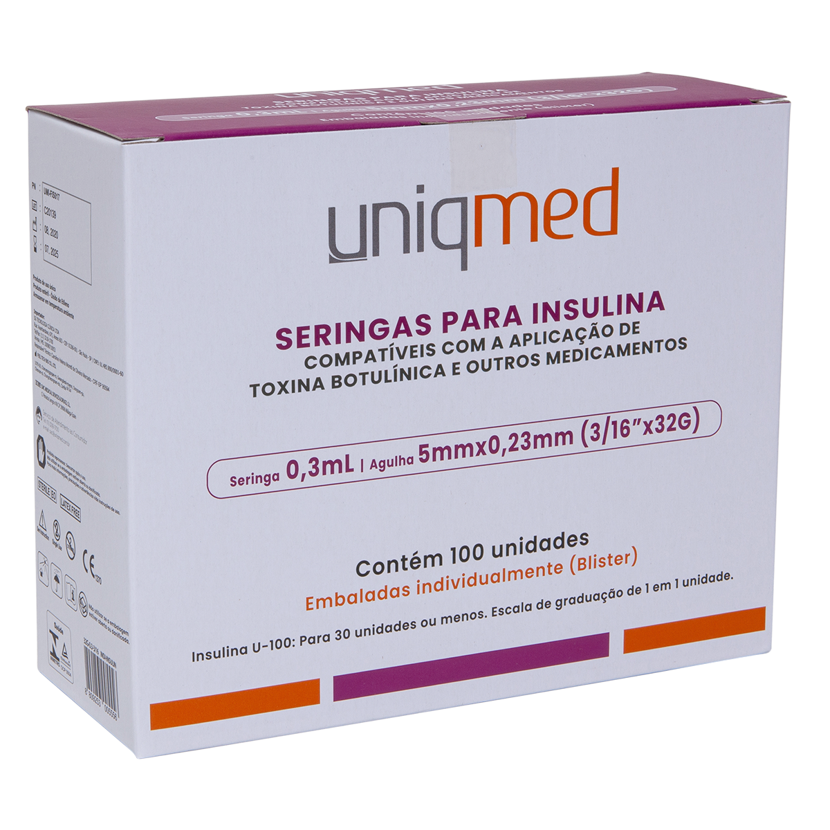 Seringa para insulina 0,3ml  com agulha 5mm X 32g blister Un