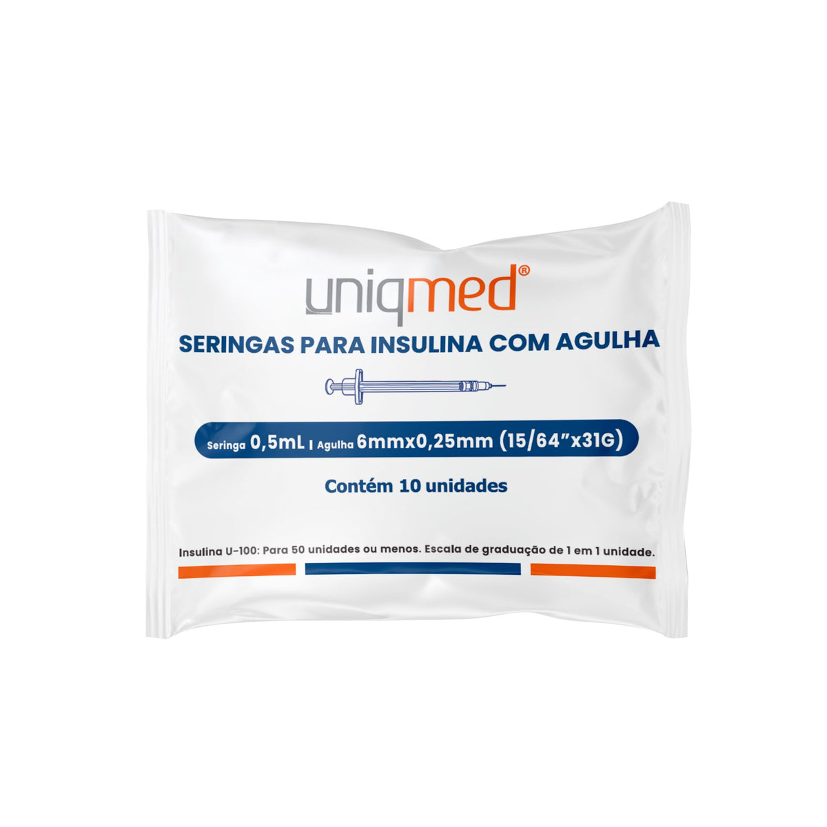 Seringa para insulina 0,5ml  com agulha 6mm X 31g blister Un