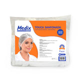 Touca Branca Sanfonada Descartável C/ Elástico 100un. Medix