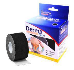 Bandagem funcional elástica 5cm x 5 m - Dermatape - Preta