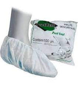 Propé sapatilha em  TNT  20gm2 branco pct 100 unid Protdesc