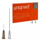 Microcânulas 27g x40mm com agulha auxiliar 26G Uniqmed