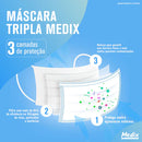 Máscara Descartável  Tripla com elastico 50un MEDIX