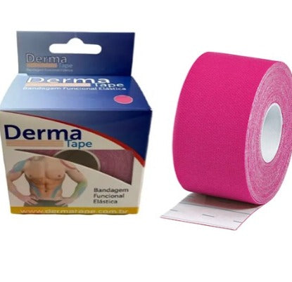 Bandagem funcional elástica 5cm x 5 m - Dermatape - Rosa