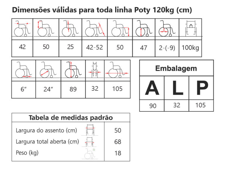 Cadeira de rodas Poty Preta rodas 24 inj antifuro Cinza - Jaguaribe